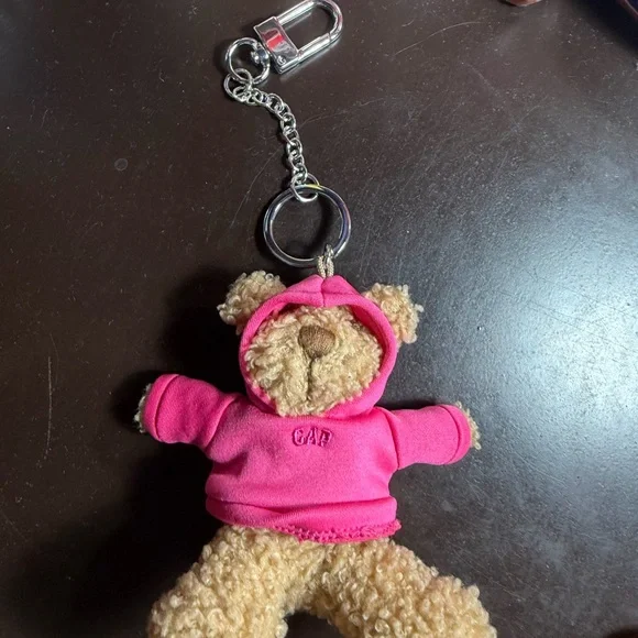 GAP Fuchsia Teddy Bear Keychain - Picture 2 of 3
